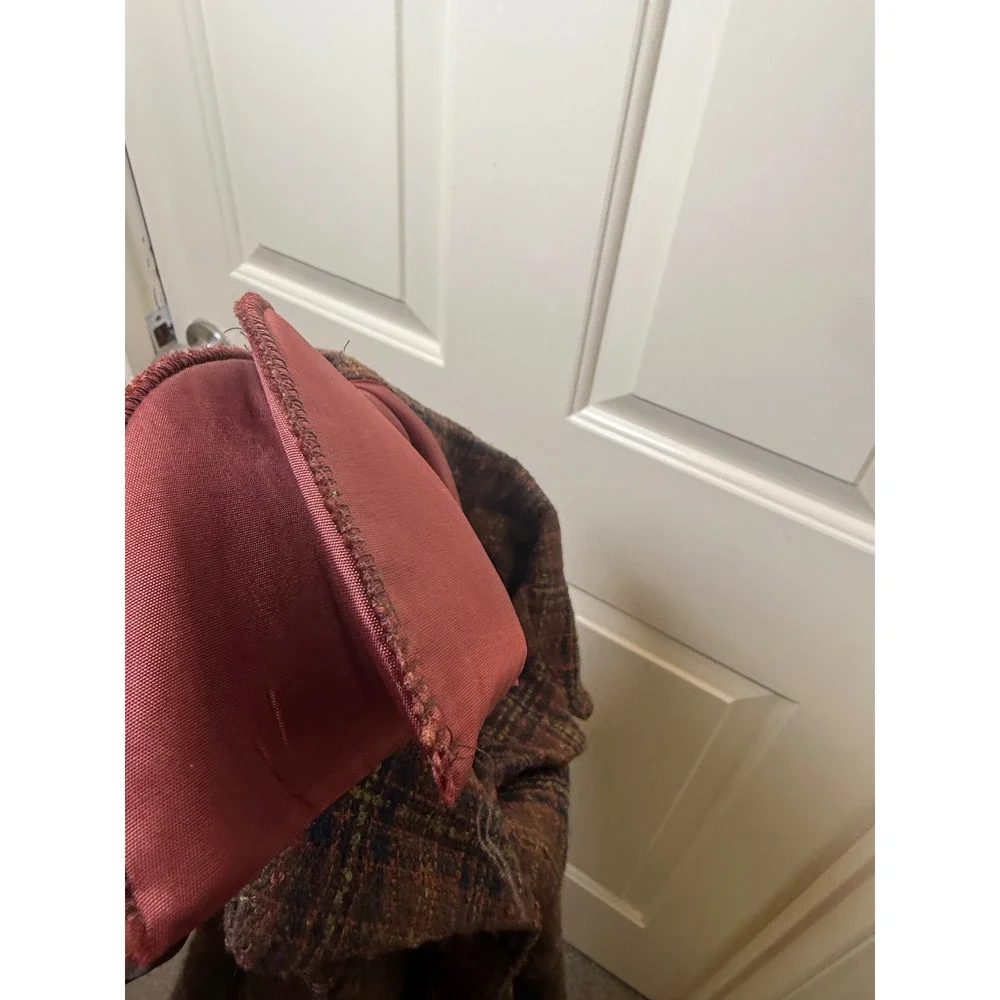 Maren Vintage Brown Multi Color Plaid Button Front Lined Blazer Jacket Size 12